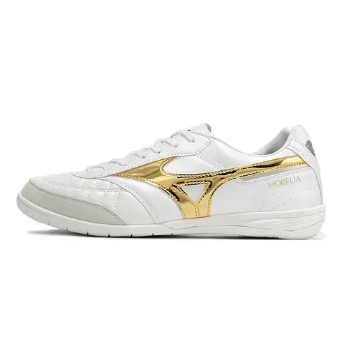 Chuteira Futsal Mizuno Morelia Sala IC Branca e Dourada