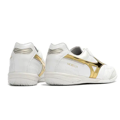 Chuteira Futsal Mizuno Morelia Sala IC Branca e Dourada