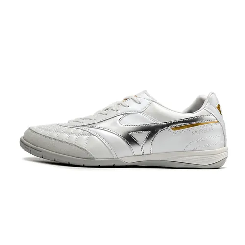 Chuteira Futsal Mizuno Morelia Sala IC Branca e Prata 