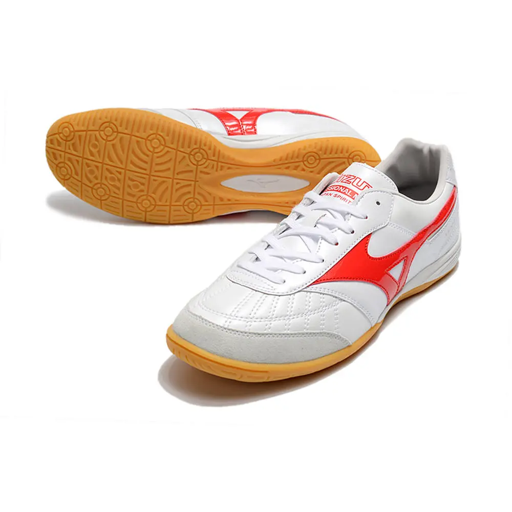 Chuteira Futsal Mizuno Morelia Sala IC Branca e Vermelha