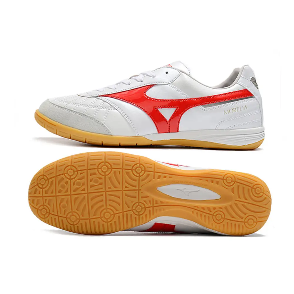 Chuteira Futsal Mizuno Morelia Sala IC Branca e Vermelha