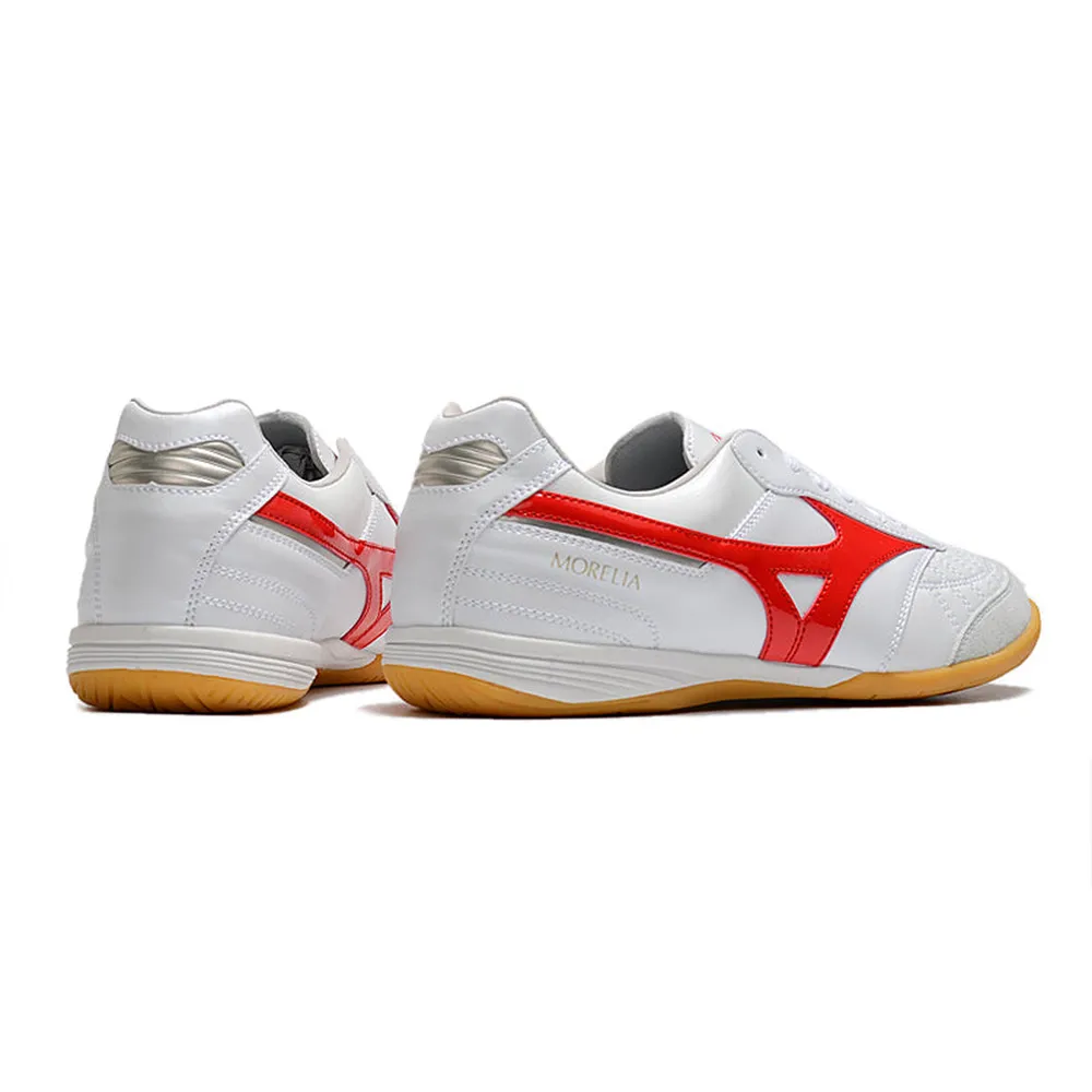 Chuteira Futsal Mizuno Morelia Sala IC Branca e Vermelha