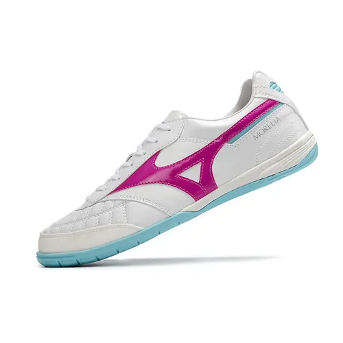 Chuteira Futsal Mizuno Morelia Sala IC Branca, Rosa e Azul