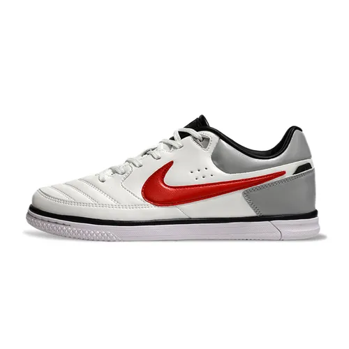 Chuteira Futsal Nike 5 Street Gato IC Branca e Vermelha