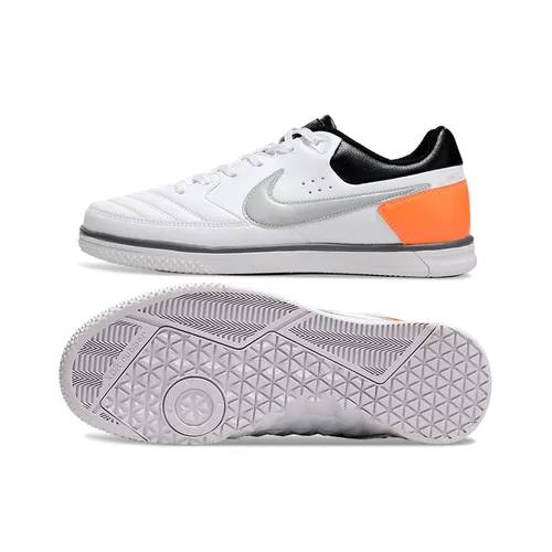 Chuteira Futsal Nike 5 Street Gato IC Branco e Laranja