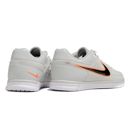 Chuteira Futsal Nike 5 Street Gato IC Branco, Preto e Laranja