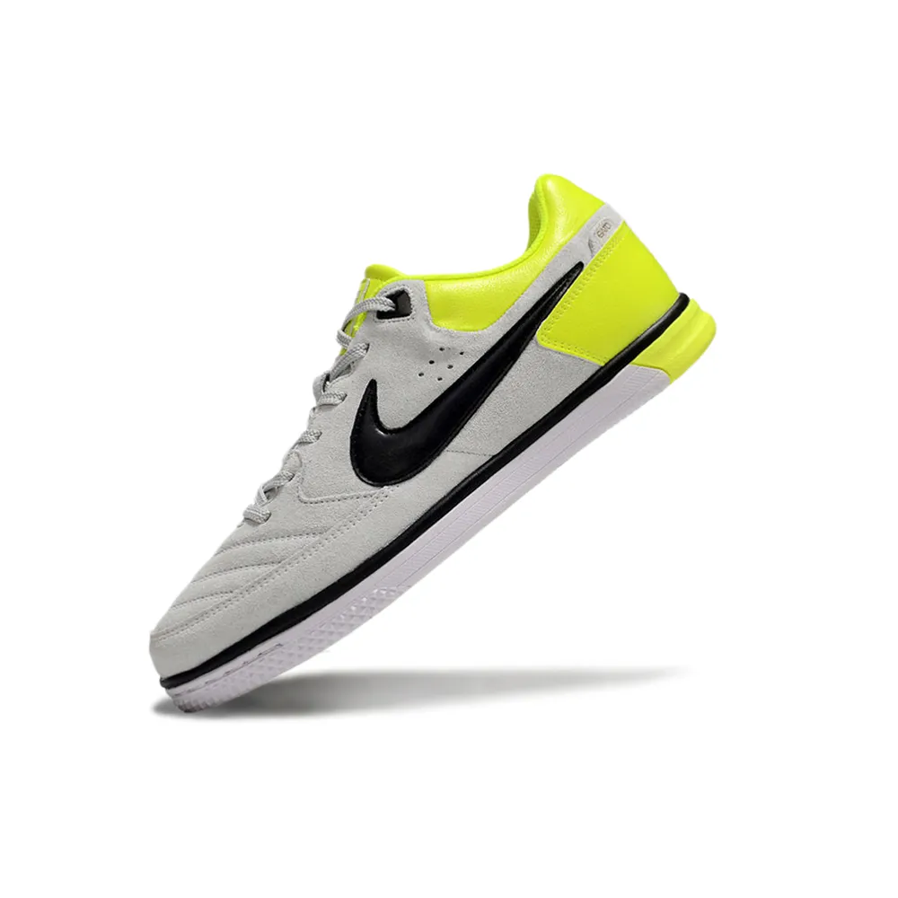 Chuteira Futsal Nike 5 Street Gato IC Cinza e Amarelo