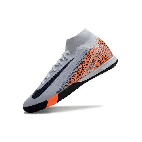Chuteira Futsal Nike Air Zoom Mercurial Superfly 10 Elite IC Branca, Laranja e Preto