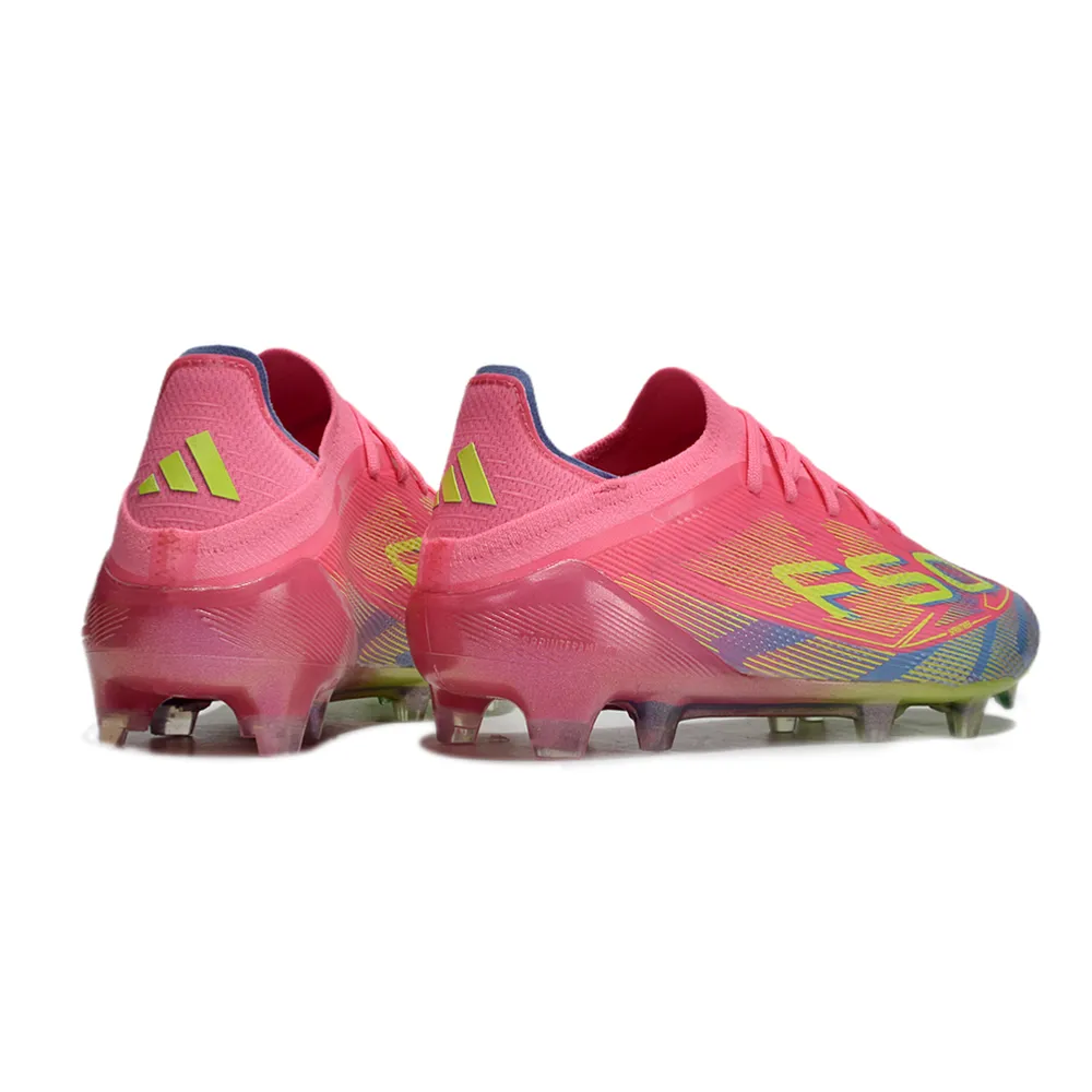 Chuteira Campo Adidas F50+ | Azul e Rosa FG