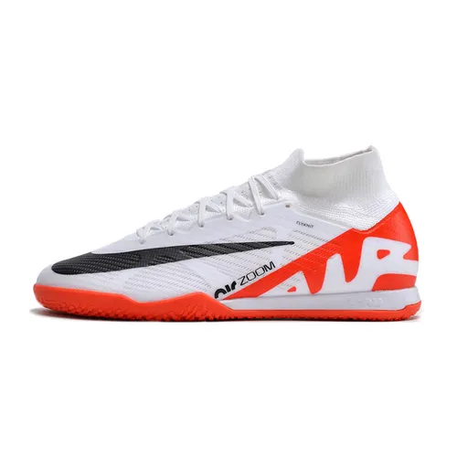 Chuteira Futsal Nike Air Zoom Mercurial Superfly 9 Elite IC Branca e Laranja 