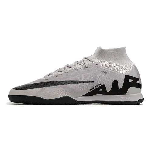Chuteira Futsal Nike Air Zoom Mercurial Superfly 9 Elite IC Prata e Preta - Rising Gem