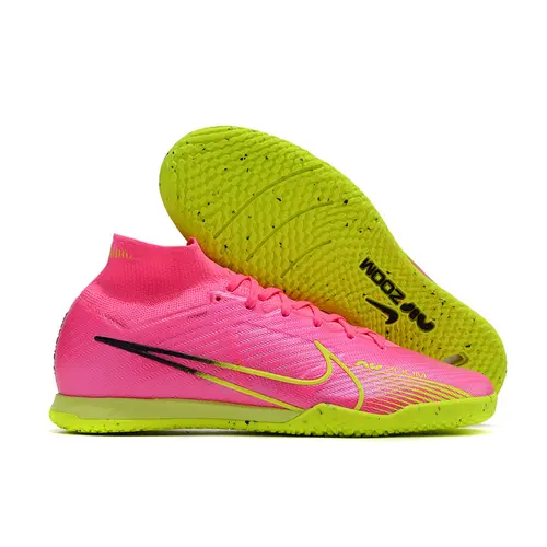 Chuteira Futsal Nike Air Zoom Mercurial Superfly 9 Elite IC Rosa e Verde - Luminous