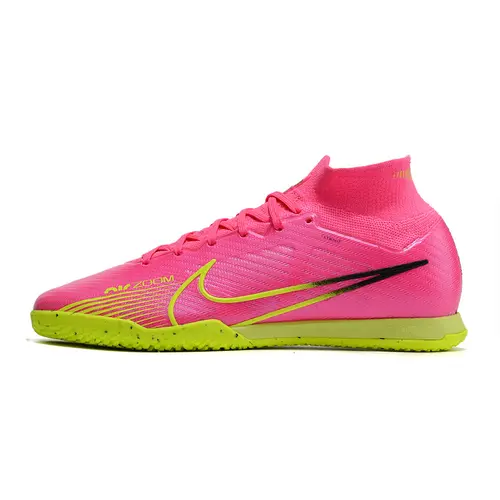 Chuteira Futsal Nike Air Zoom Mercurial Superfly 9 Elite IC Rosa e Verde - Luminous