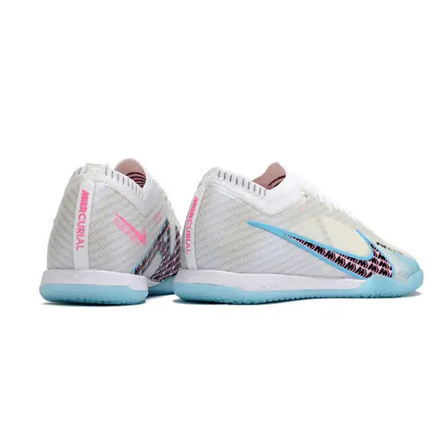 Chuteira Futsal Nike Air Zoom Mercurial Vapor 15 IC Elite Branca e Azul 