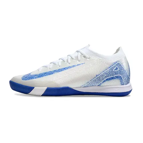 Chuteira Futsal Nike Air Zoom Mercurial Vapor 16 Elite IC Branca e Azul