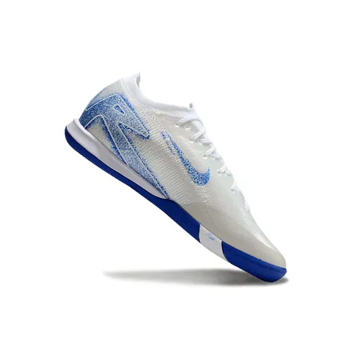 Chuteira Futsal Nike Air Zoom Mercurial Vapor 16 Elite IC Branca e Azul