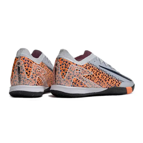 Chuteira Futsal Nike Air Zoom Mercurial Vapor 16 Elite IC Cinza, Laranja e Preto
