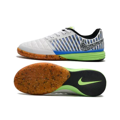 Chuteira Futsal Nike Lunar Gato II IC Branca, Azul e Verde