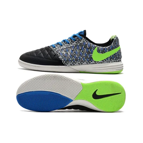 Chuteira Futsal Nike Lunar Gato II IC Preta, Azul e Verde