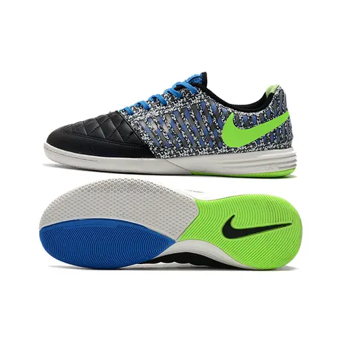 Chuteira Futsal Nike Lunar Gato II IC Preta, Azul e Verde