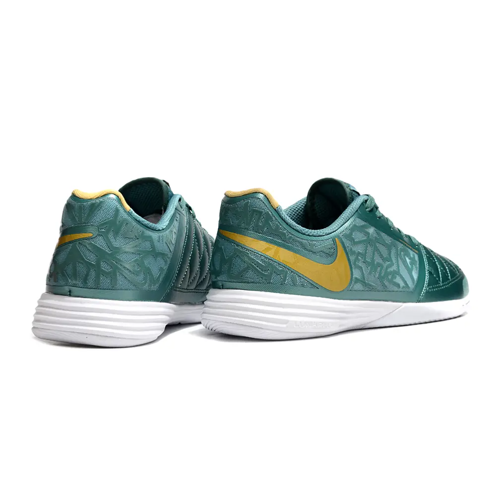 Chuteira Nike Lunar Gato II | Futsal Perfeita Verde Dourado