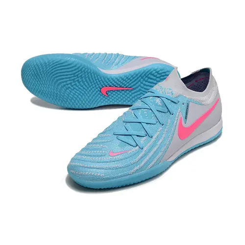 Chuteira Futsal Nike Phantom GX 2 Elite IC Cinza, Azul e Rosa