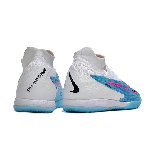 Chuteira Futsal Nike Phantom GX DF Elite IC Branca e Azul 