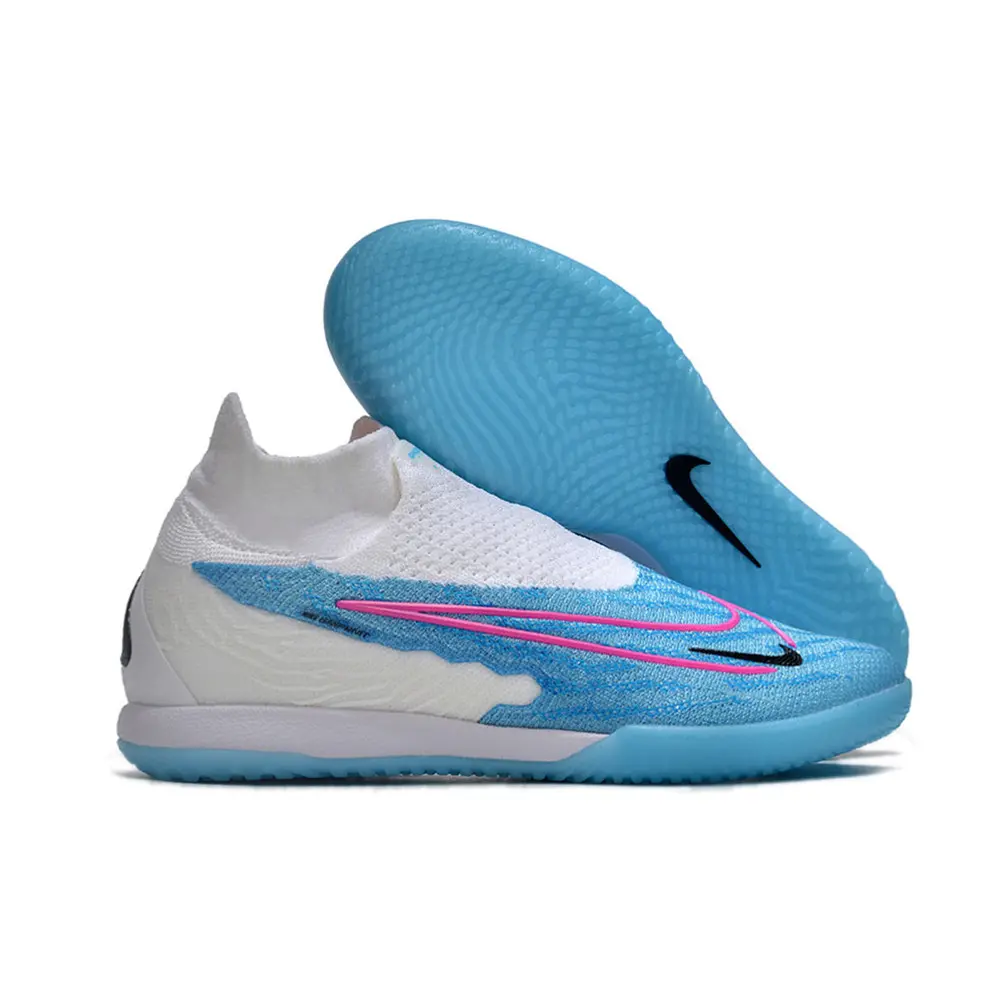 Chuteira Futsal Nike Phantom GX | Elite IC Branca e Azul