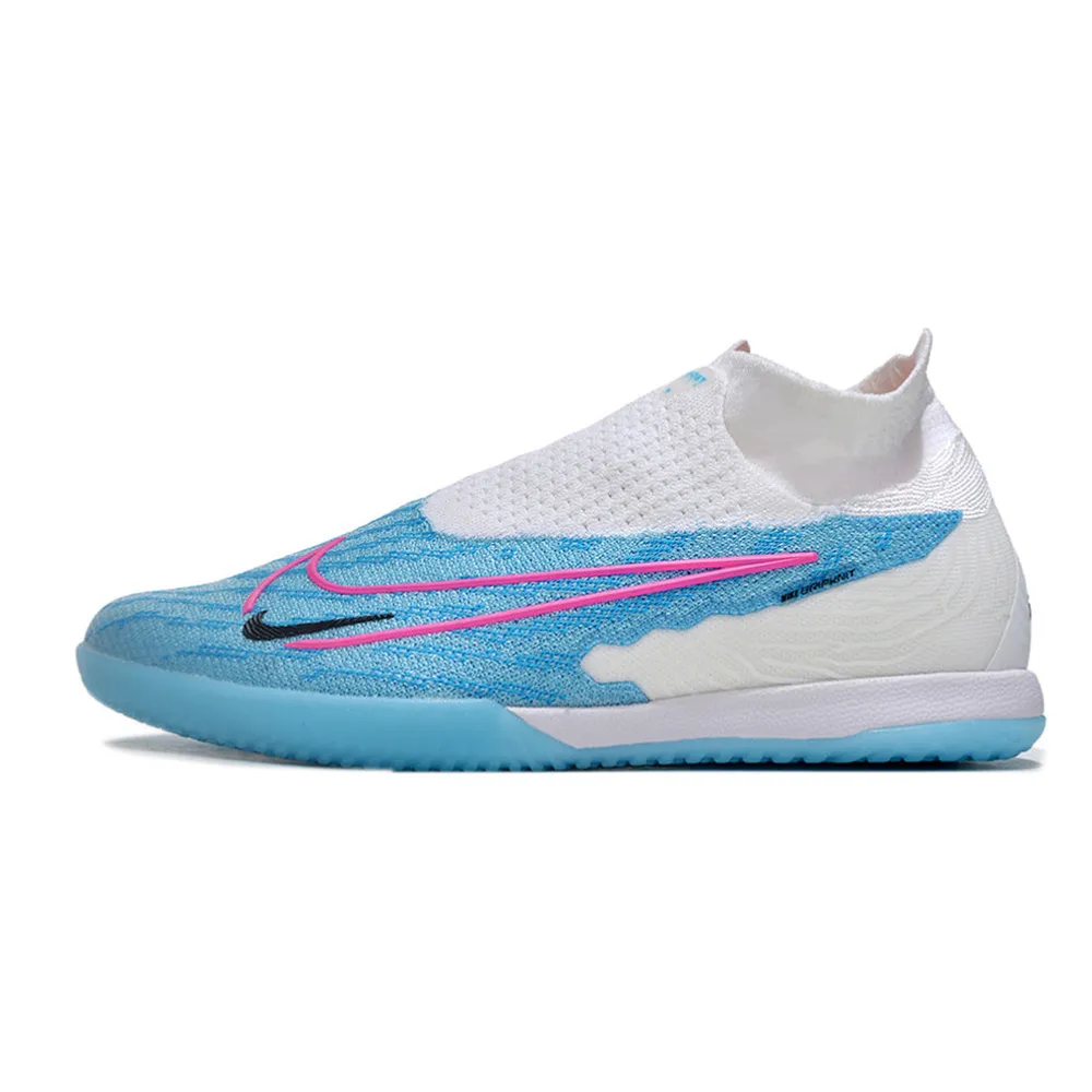 Chuteira Futsal Nike Phantom GX | Elite IC Branca e Azul