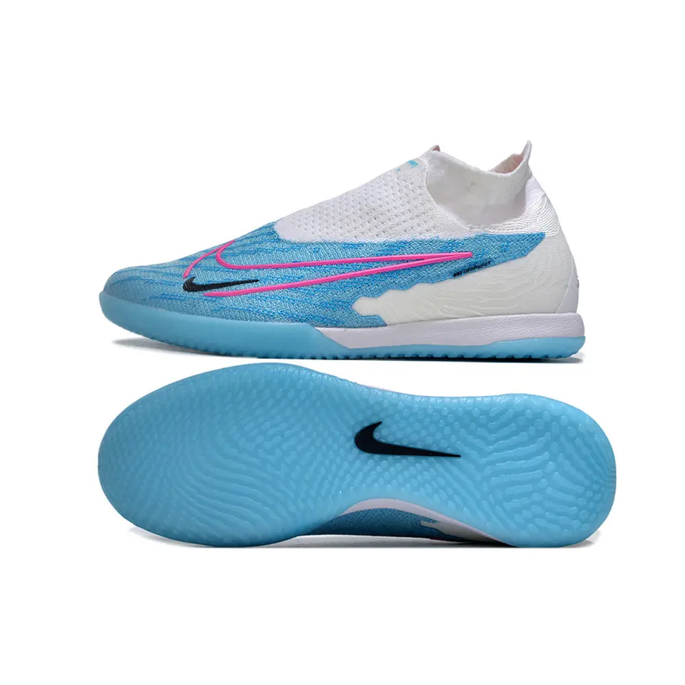 Chuteira Futsal Nike Phantom GX | Elite IC Branca e Azul