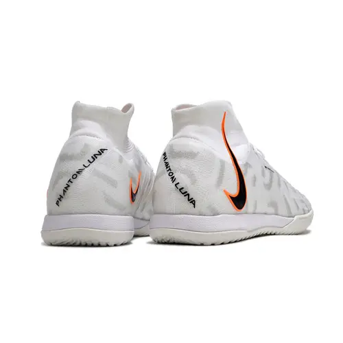 Chuteira Futsal Nike Phantom Luna Elite IC Branca e Laranja 