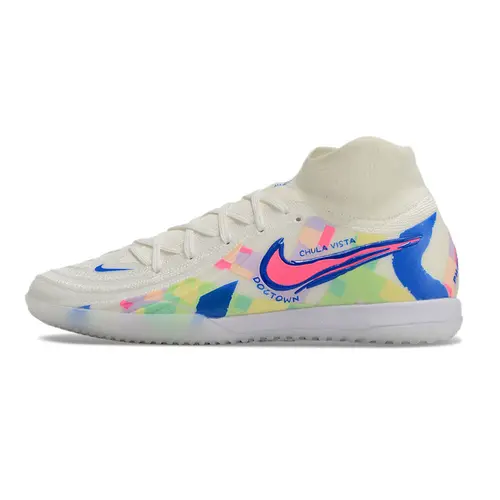 Chuteira Futsal Nike Phantom Luna Elite IC Branca, Azul e Rosa 