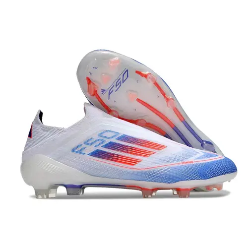 Chuteira Campo Adidas F50 LL FG Branca, Azul e Vermelha - Advancement Pack
