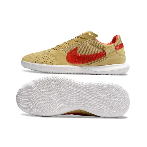 Chuteira Futsal Nike StreetGato IC Bege e Vermelho