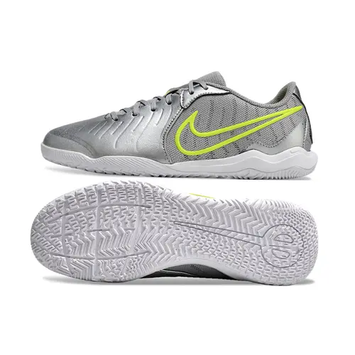 Chuteira Futsal Nike Tiempo Legend 10 Academy IC Prata e Verde