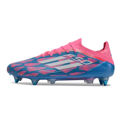 Chuteira Campo Adidas F50 Ponta de Aluminio Azul e Rosa