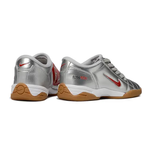 Chuteira Futsal Nike Total 90 IC Prata e Vermelho