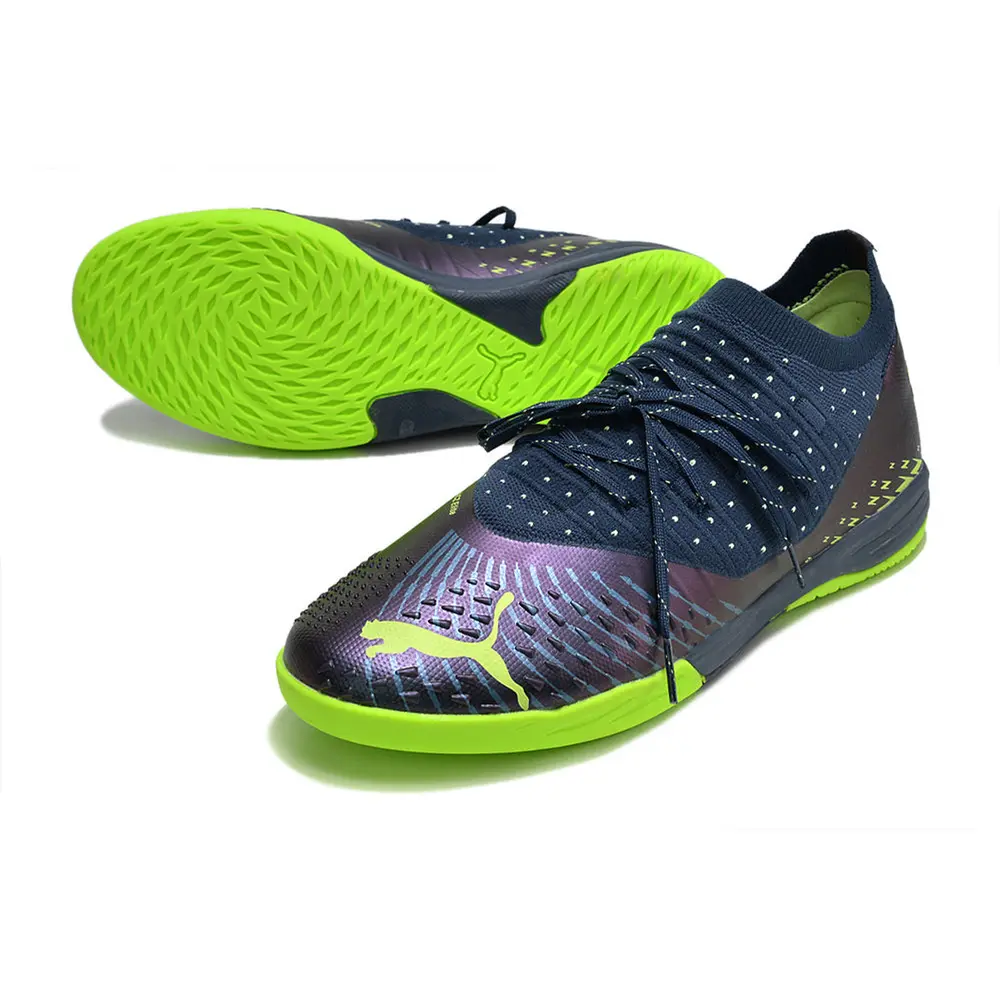 Chuteira Futsal Puma Future Z 1.3 IC Azul e Verde