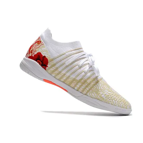 Chuteira Futsal Puma Future Z 1.3 IC Branca e Rosa 