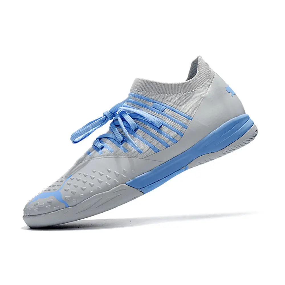 Chuteira Futsal Puma Future Z | Prata Azul Leve