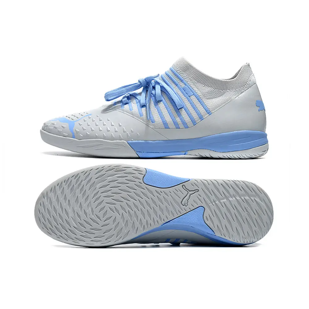 Chuteira Futsal Puma Future Z | Prata Azul Leve