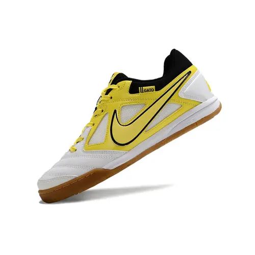 Chuteira Futsal Supreme x Nike SB Gato IC Branca, Amarelo e Preto