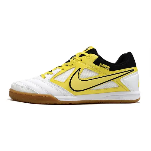 Chuteira Futsal Supreme x Nike SB Gato IC Branca, Amarelo e Preto