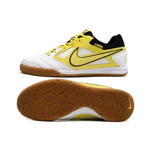 Chuteira Futsal Supreme x Nike SB Gato IC Branca, Amarelo e Preto