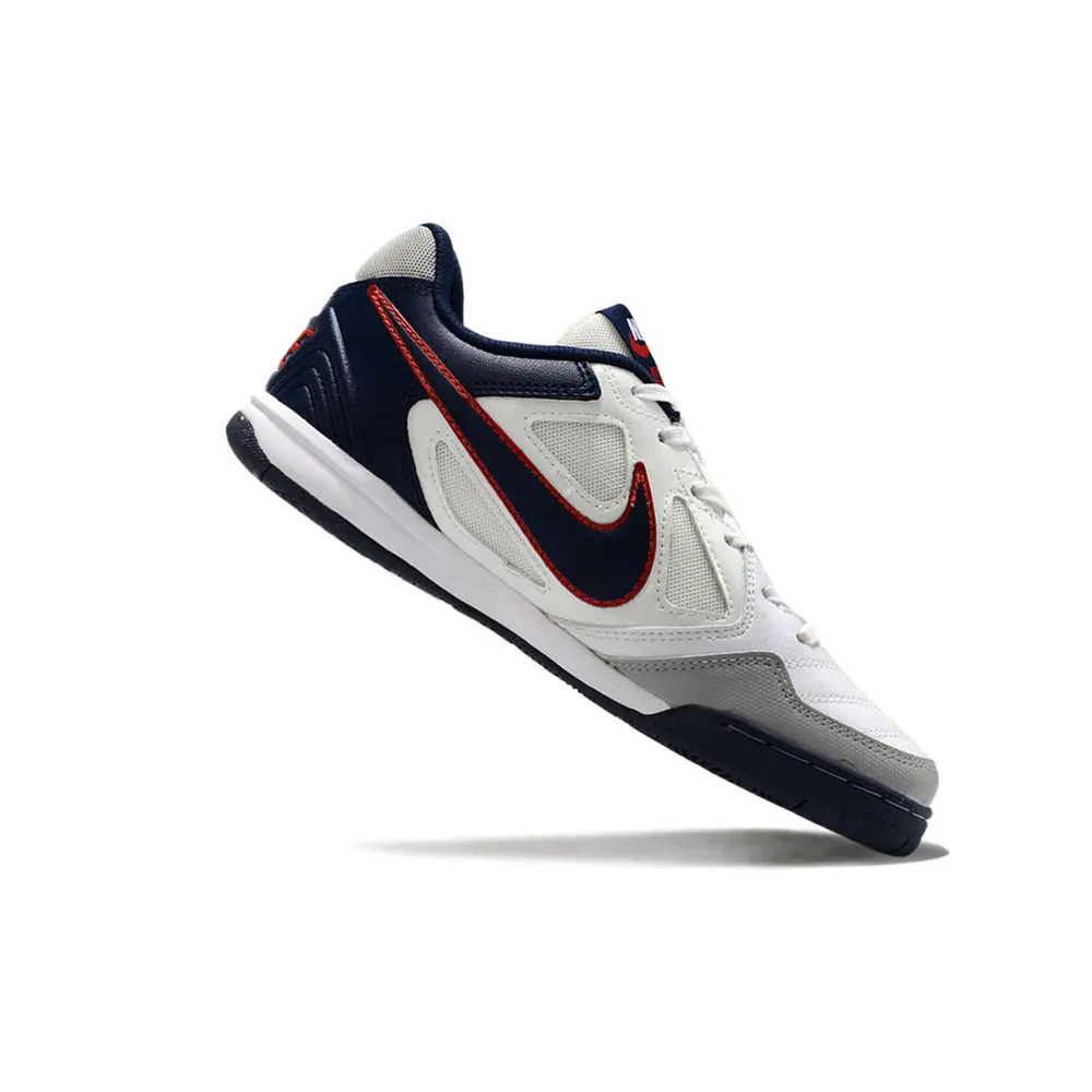 Chuteira Futsal Supreme Nike | IC Branca Cinza Azul - Farda