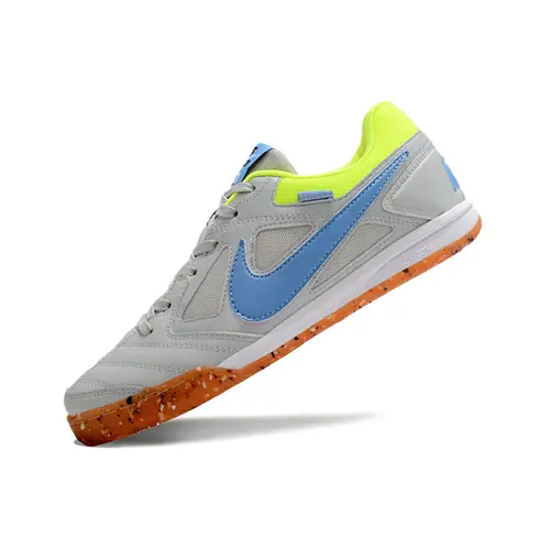 Chuteira Futsal Supreme x Nike SB Gato IC Cinza, Azul e Verde Neon