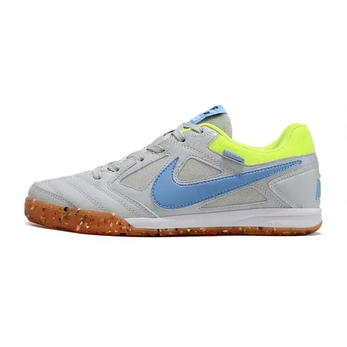 Chuteira Futsal Supreme x Nike SB Gato IC Cinza, Azul e Verde Neon