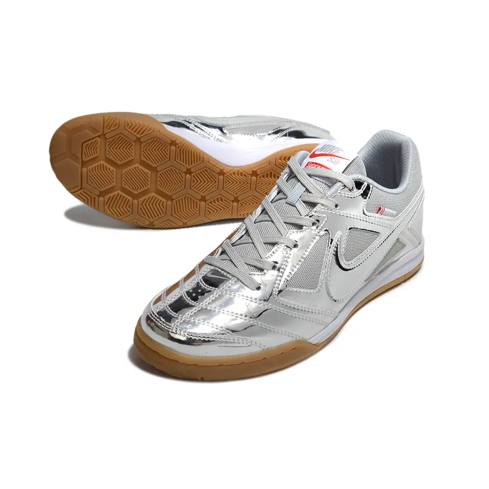 Chuteira Futsal Nike | Supreme SB Gato Prata