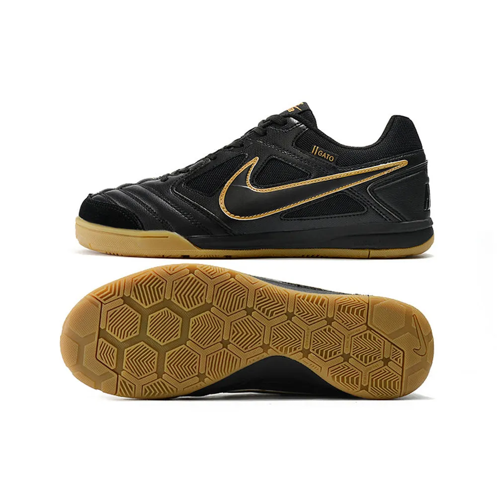 Chuteira Futsal Supreme x Nike SB Gato | Preta e Dourada