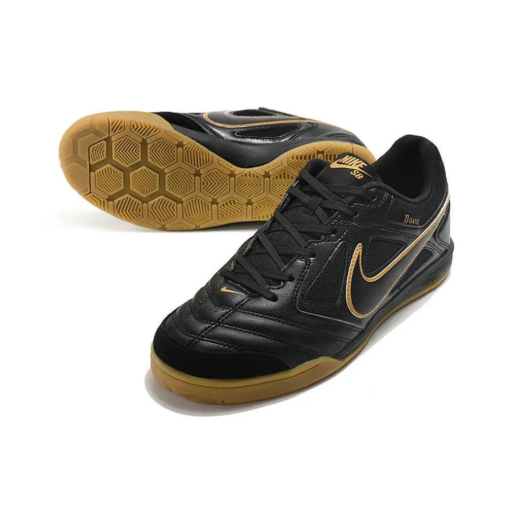 Chuteira Futsal Supreme x Nike SB Gato | Preta e Dourada